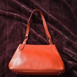 Furla Orange Shoulder Bag with Smooth Leather and Classic Shape